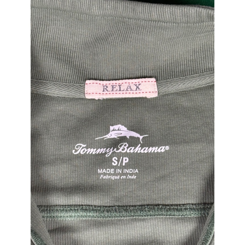 Tommy Bahama Relax 1/4 Zip Pullover Green Mens Small - Picture 3 of 6